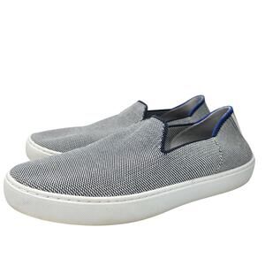 Rothy’s The Original Slip On Sneaker Blue White Knit Shoes Women Size 9 Washable